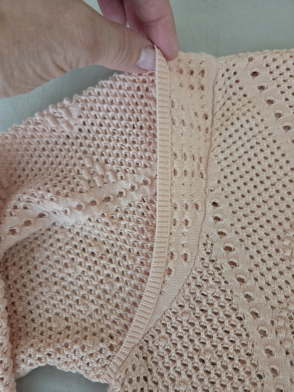 White House Black Market Pale Pink Eyelet Knit Sweater Size M - Picture 4 of 5